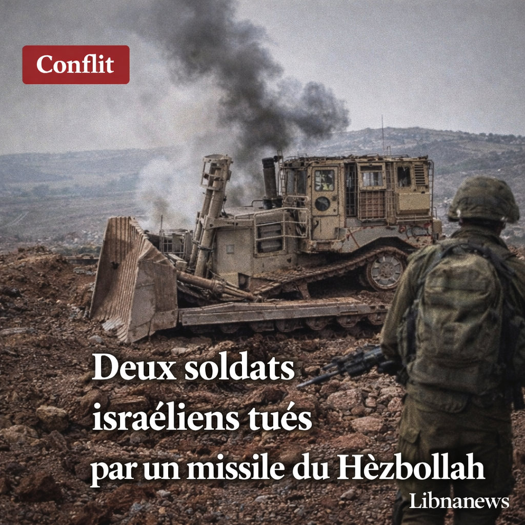 Deux soldats israéliens tués par un missile antichar du Hezbollah dans le sud du Liban