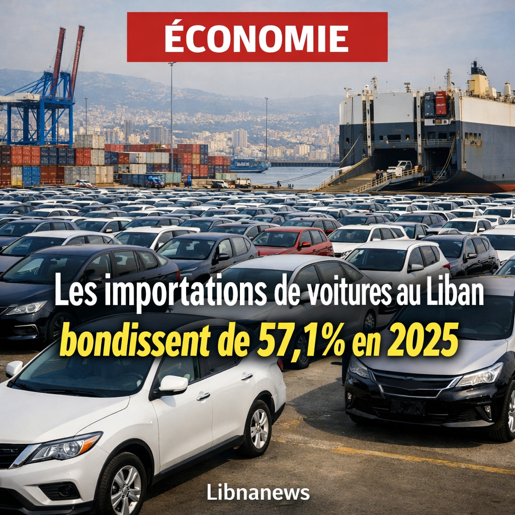 Les importations de voitures via le port de Beyrouth ont bondi de 57,1% en 2025 pour atteindre 70 096 véhicules