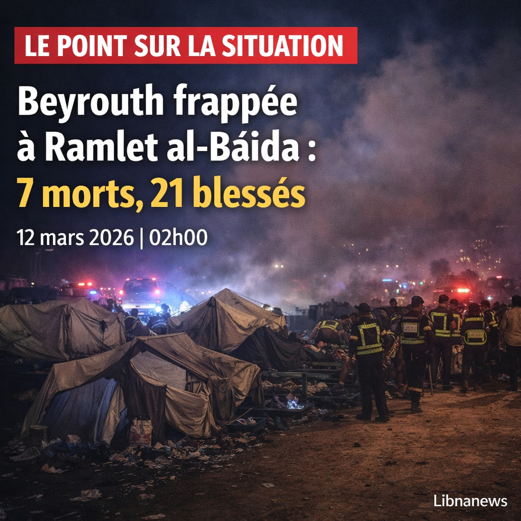 Le point sur la situation: Frappes israéliennes sur le front de mer de Ramlet al-Baïda à Beyrouth, sept morts et vingt et un blessés