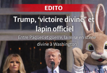 Pâques à Washington : l’ayatollah Trump et la victoire divine avec lapin officiel