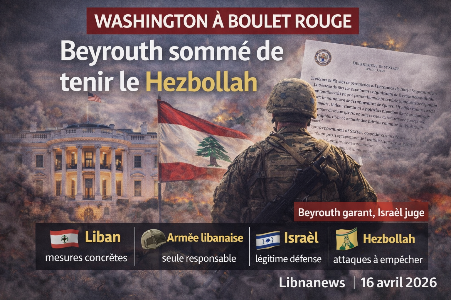 Cessez-le-feu : Washington charge Beyrouth