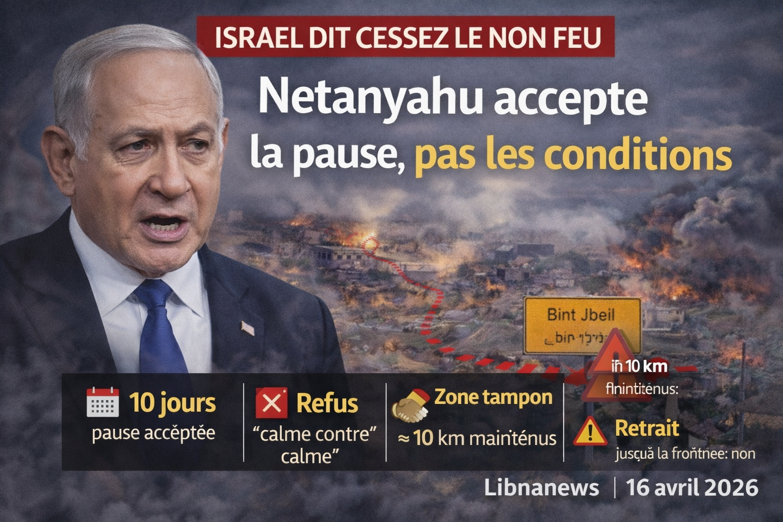Cessez-le-feu: Netanyahu n’accepte pas les conditions du Hezbollah