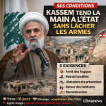 Naim Kassem pose ses conditions au Liban يحدد نيم قاسم الظروف في لبنان