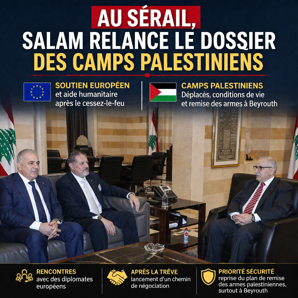 Salam relance le dossier des armes des camps palestiniens
