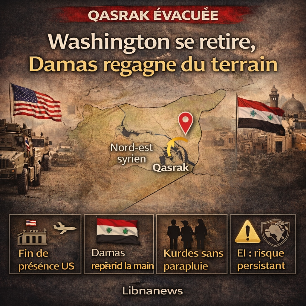 Qasrak évacuée, Damas en embuscade : ce que change vraiment la fin de la présence militaire américaine en Syrie