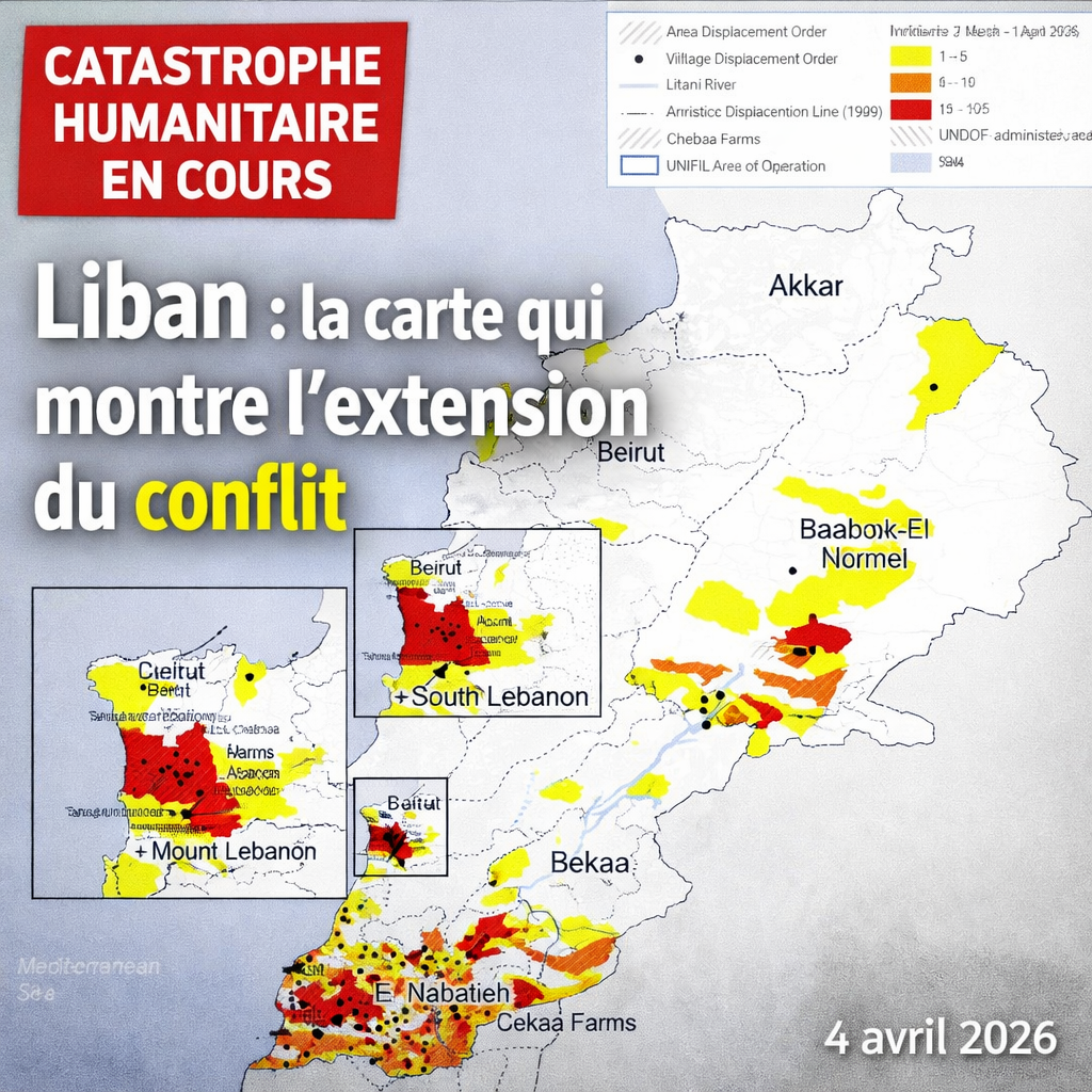 Liban : la carte qui montre l’extension du conflit لبنان: خريطة تبين تمديد النزاع