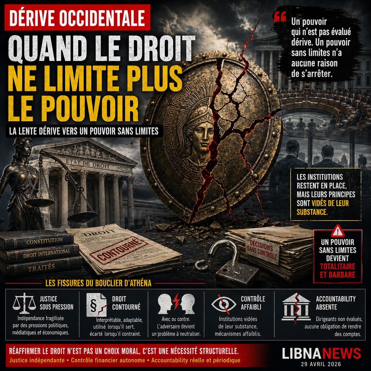 Occident : la lente dérive vers un pouvoir sans limites ou les fissures du bouclier d’Athéna