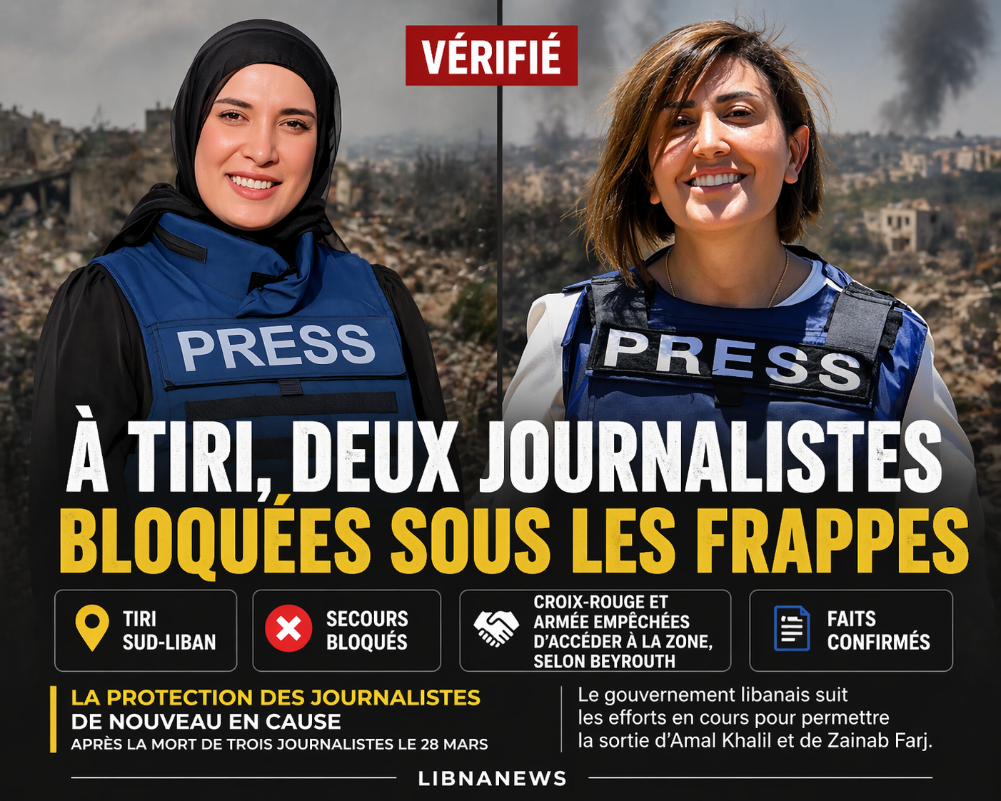 Au Liban-Sud, l’alerte autour de deux journalistes