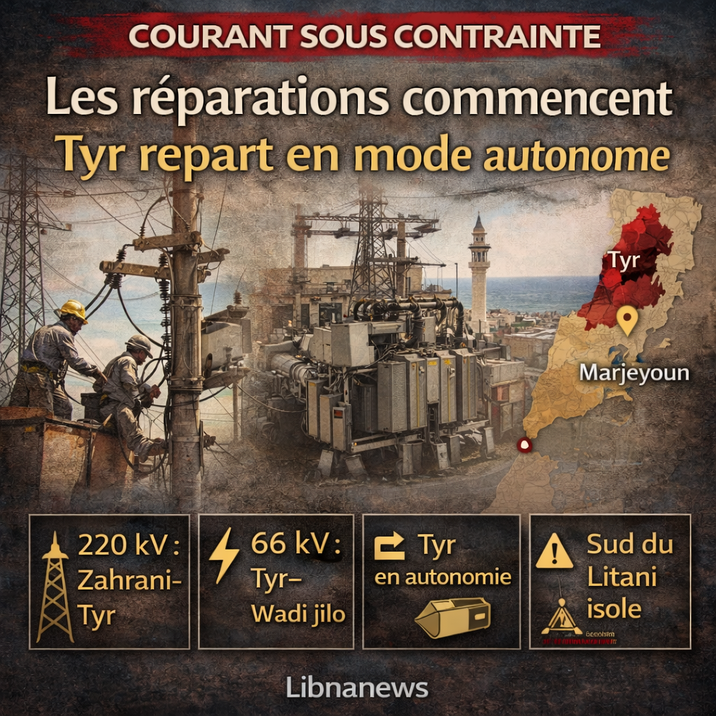 Électricité au Liban-Sud : les réparations commencent