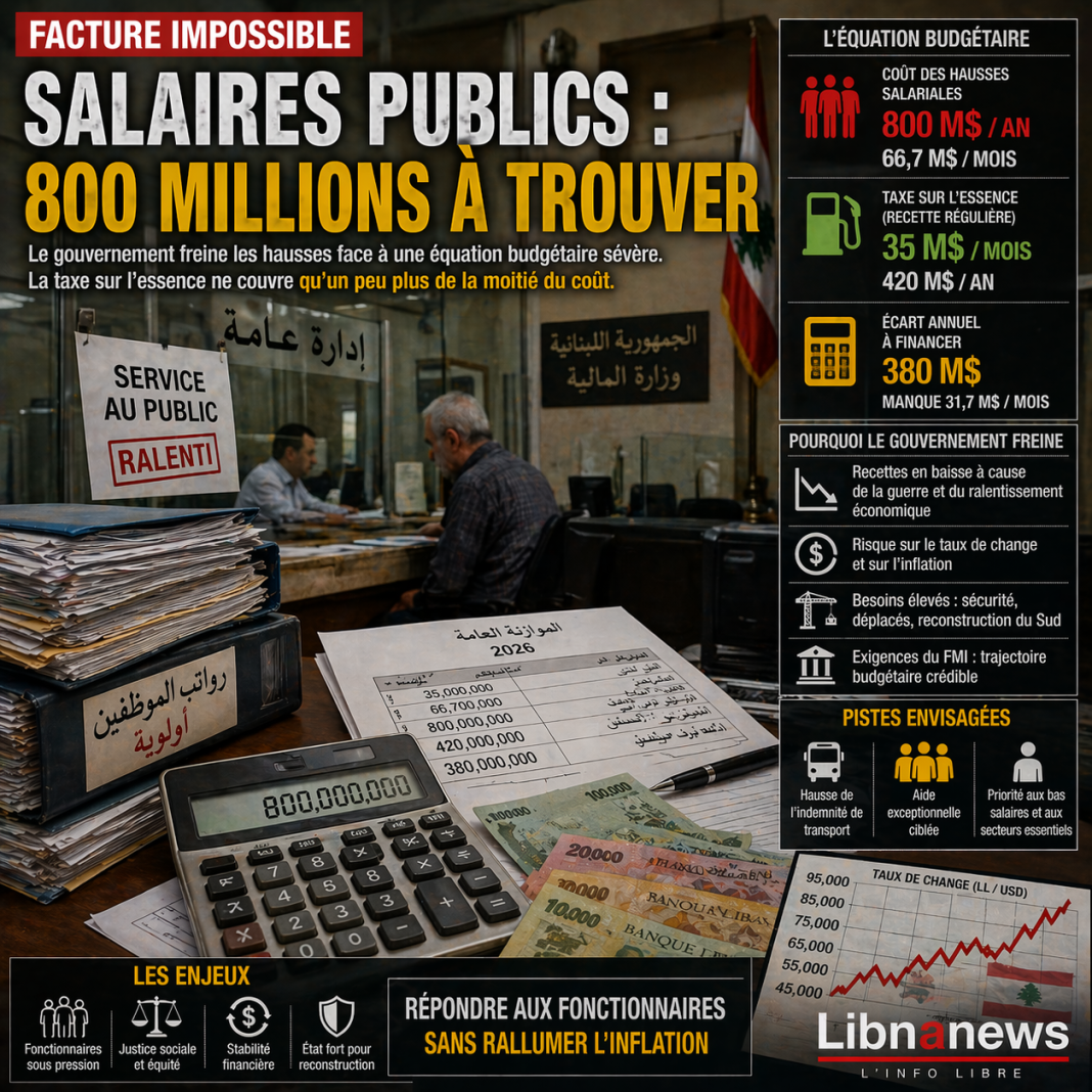 Salaires publics : une facture de 800 millions de dollars face à un État sous contrainte