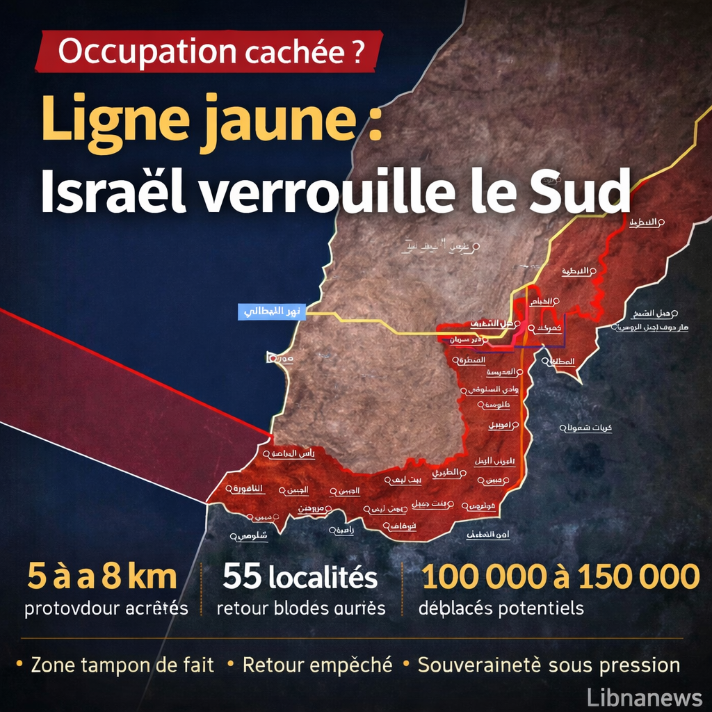 Yellow line: Israel locks South Lebanon