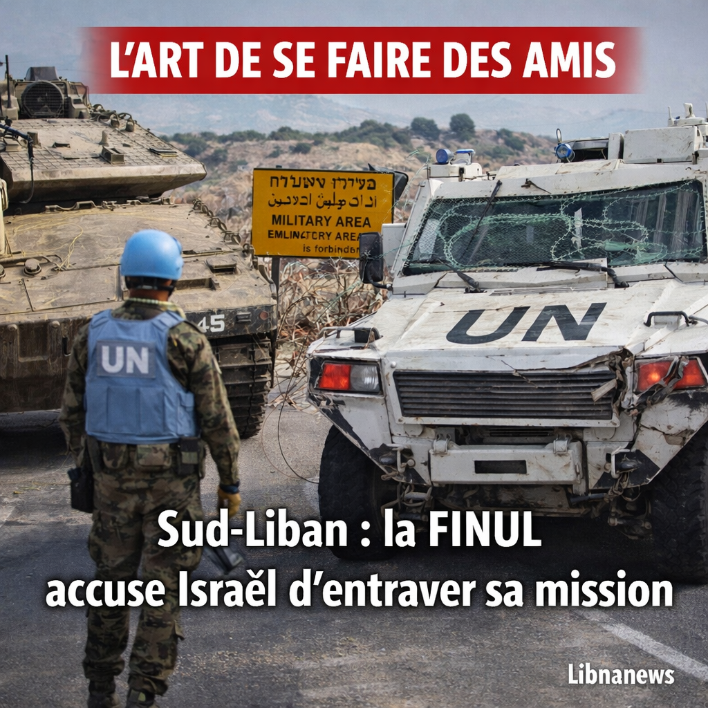 Sud-Liban : la FINUL accuse l’armée israélienne d’avoir percuté deux de ses véhicules et d’entraver sa liberté de mouvement