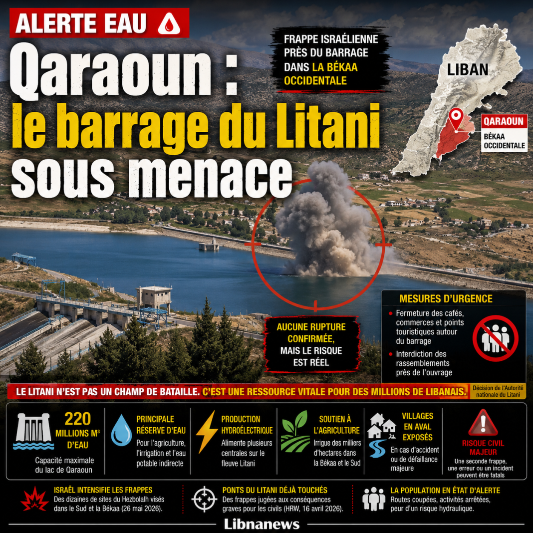Qaraoun : Israël frappe près du barrage