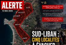 Sud-Liban : alerte sur cinq localit&eacute;s
