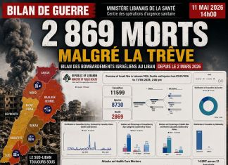 Liban : 2 869 morts dans les bombardements israéliens