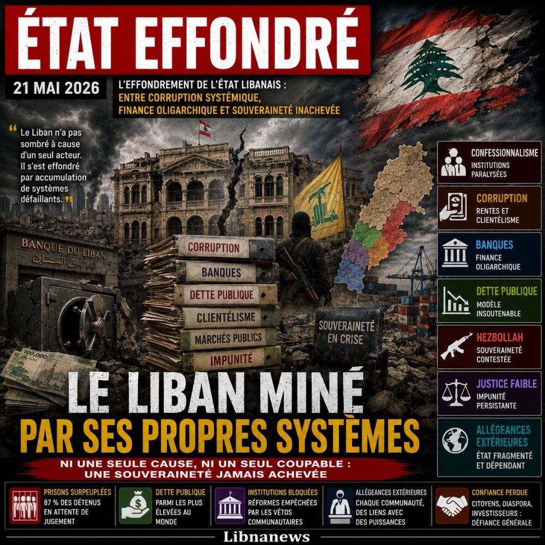 L’effondrement de l’État libanais :entre corruption systémique, finance oligarchique et souveraineté inachevée