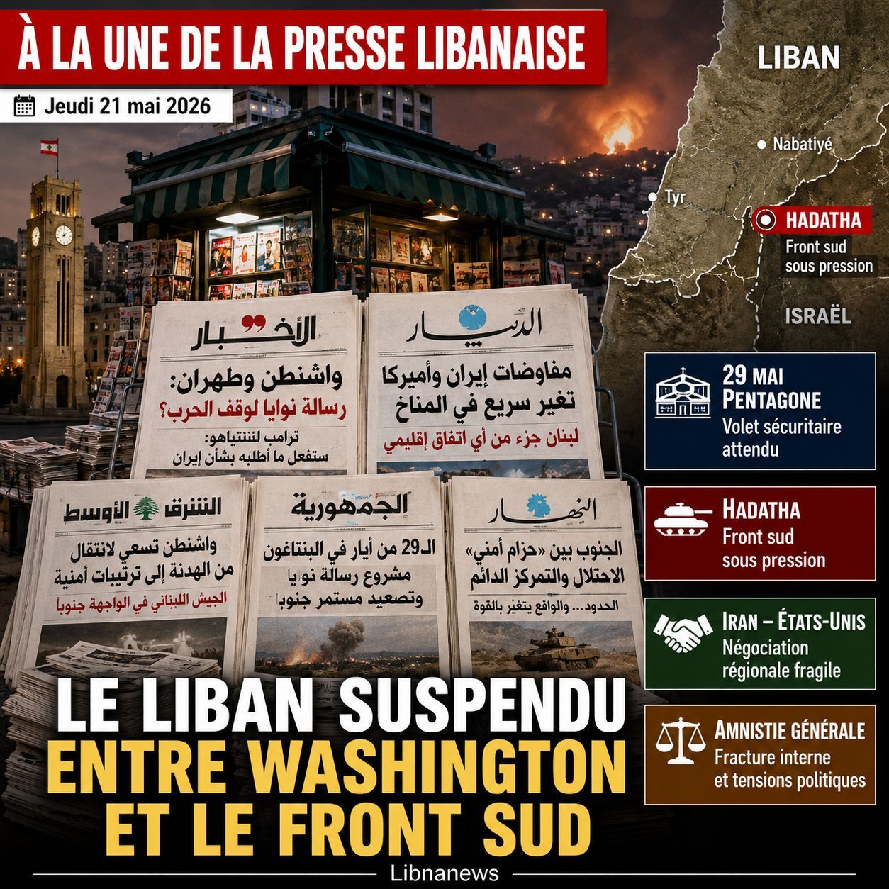 Press review: Lebanon suspended from regional negotiations and the southern front