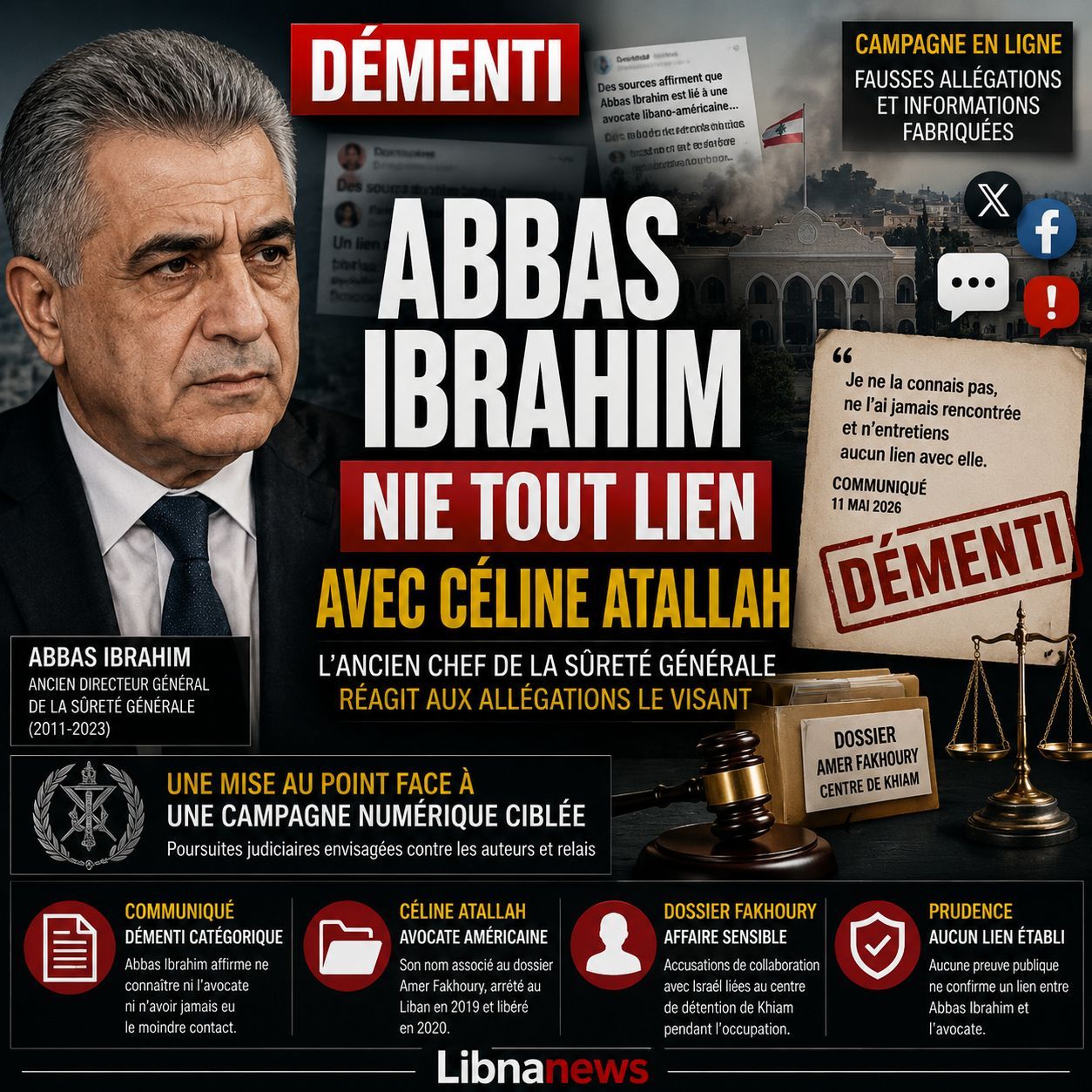 Abbas Ibrahim dément tout lien avec Céline Atallah