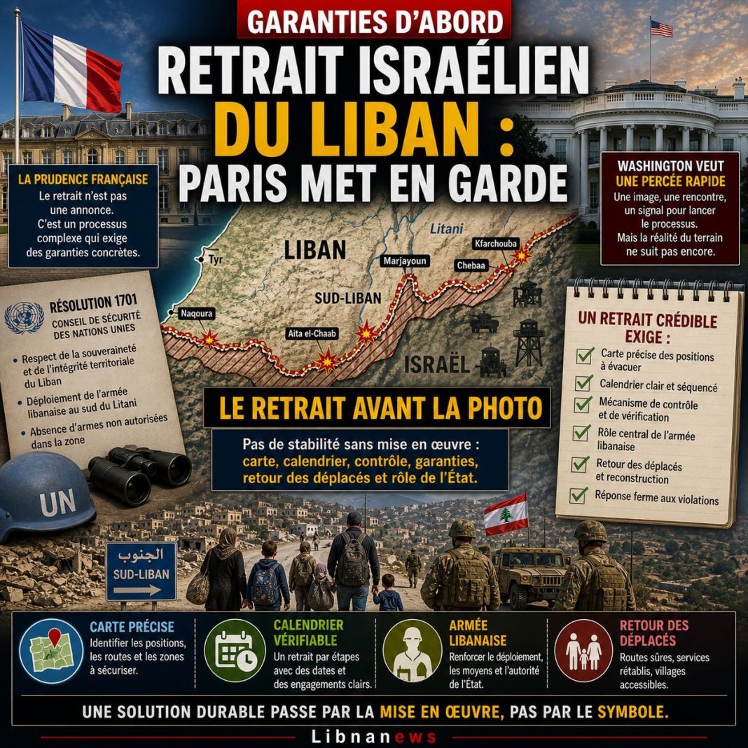 Retrait israélien du Liban: Paris met en garde