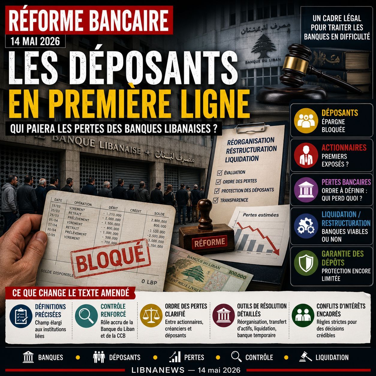 Réforme bancaire : les déposants en première ligne pour essuyer les pertes des banquiers