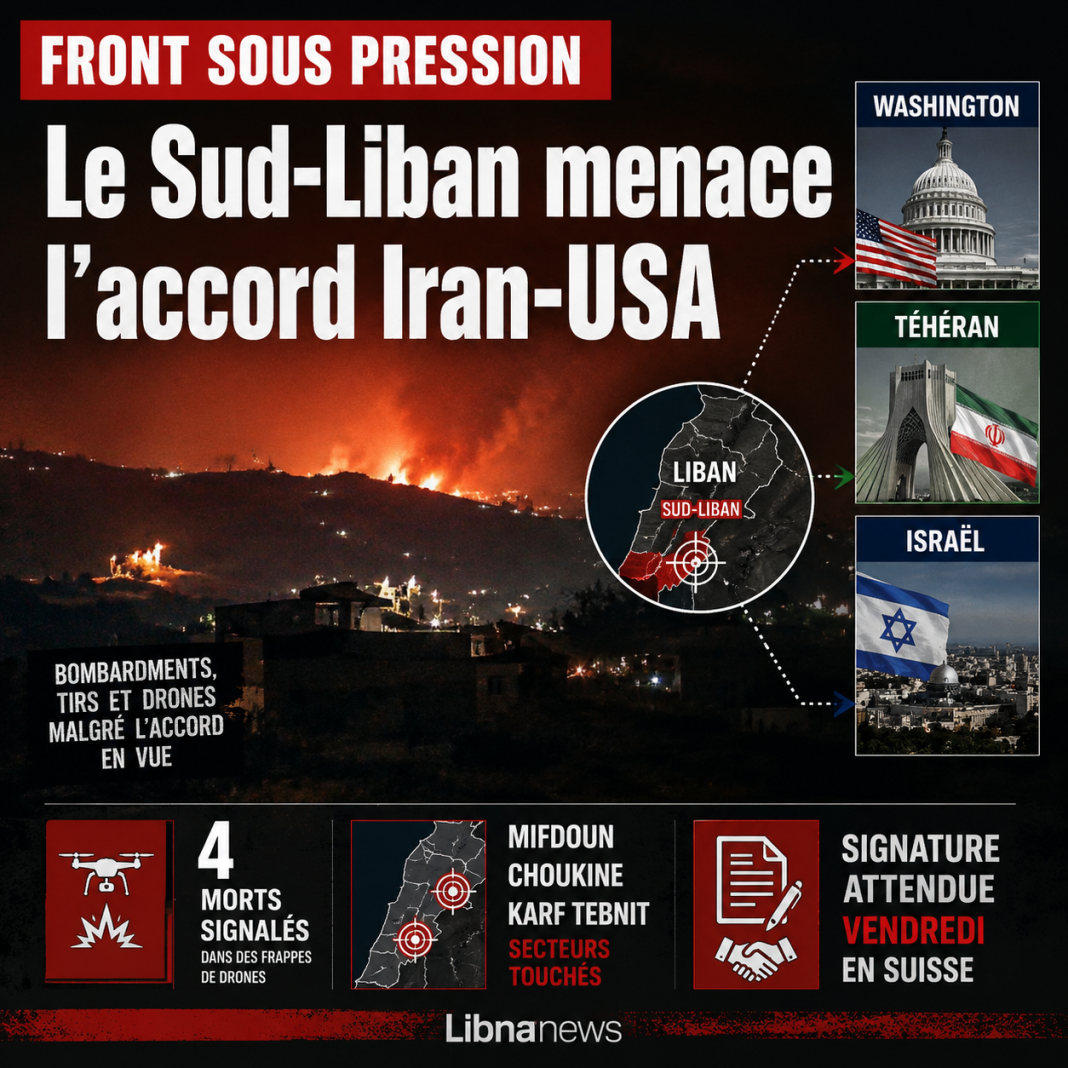 Sud-Liban : l’accord Iran-USA sous tension alors que Washington commence à faire pression sur Tel Aviv