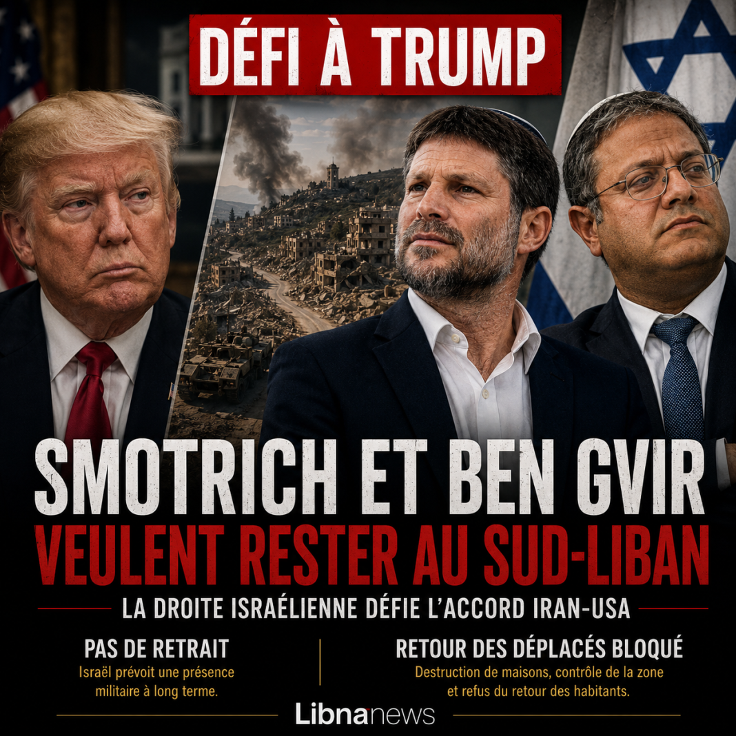 Smotrich et Ben Gvir défient Trump en voulant occuper le Sud-Liban