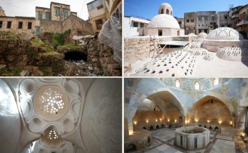 Before and after restoration works, Hammam Al Nouri, Tripoli, Lebanon © IECD