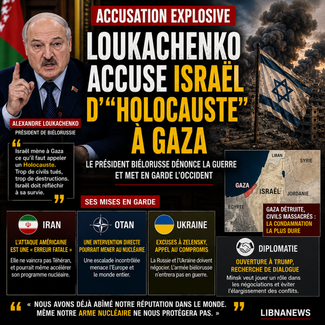 Loukachenko accuse Israël à Gaza