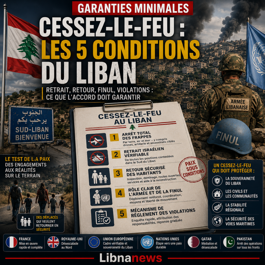 Cessez-le-feu au Liban : les cinq garanties nécessaires