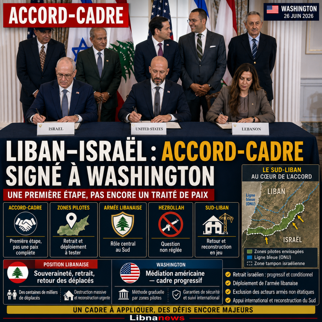 Liban-Israël : accord-cadre signé à Washington