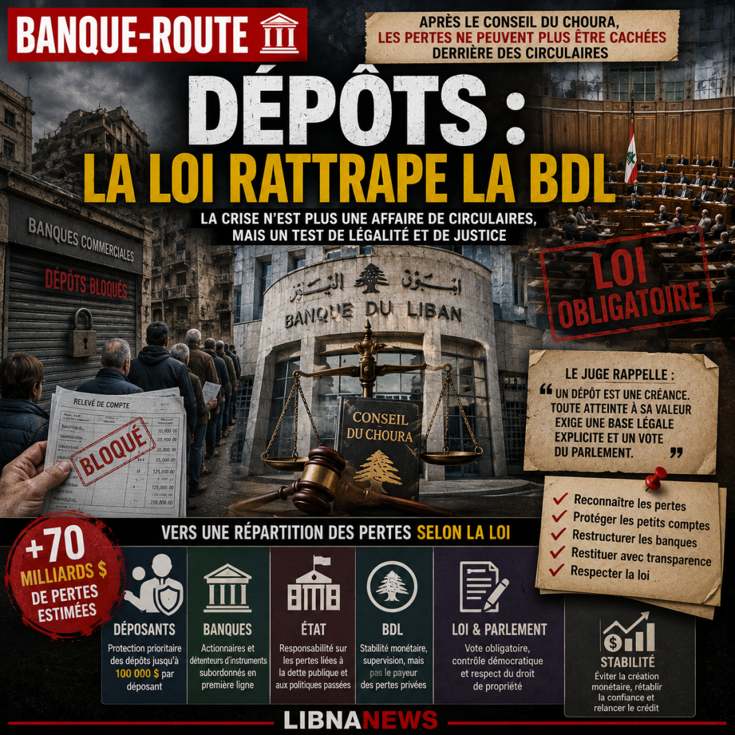 Dépôts : la loi rattrape la Banque du Liban