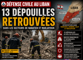 Défense civile au Liban : 13 dépouilles retrouvées الدفاع المدني في لبنان