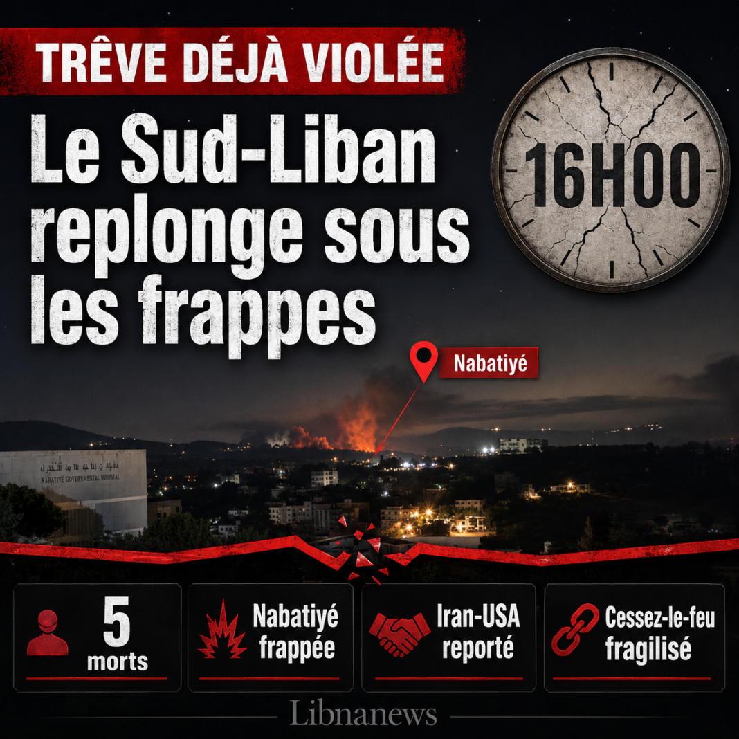 Sud-Liban : Israël continue à violer le cessez-le-feu et menace l’accord Iran/USA
