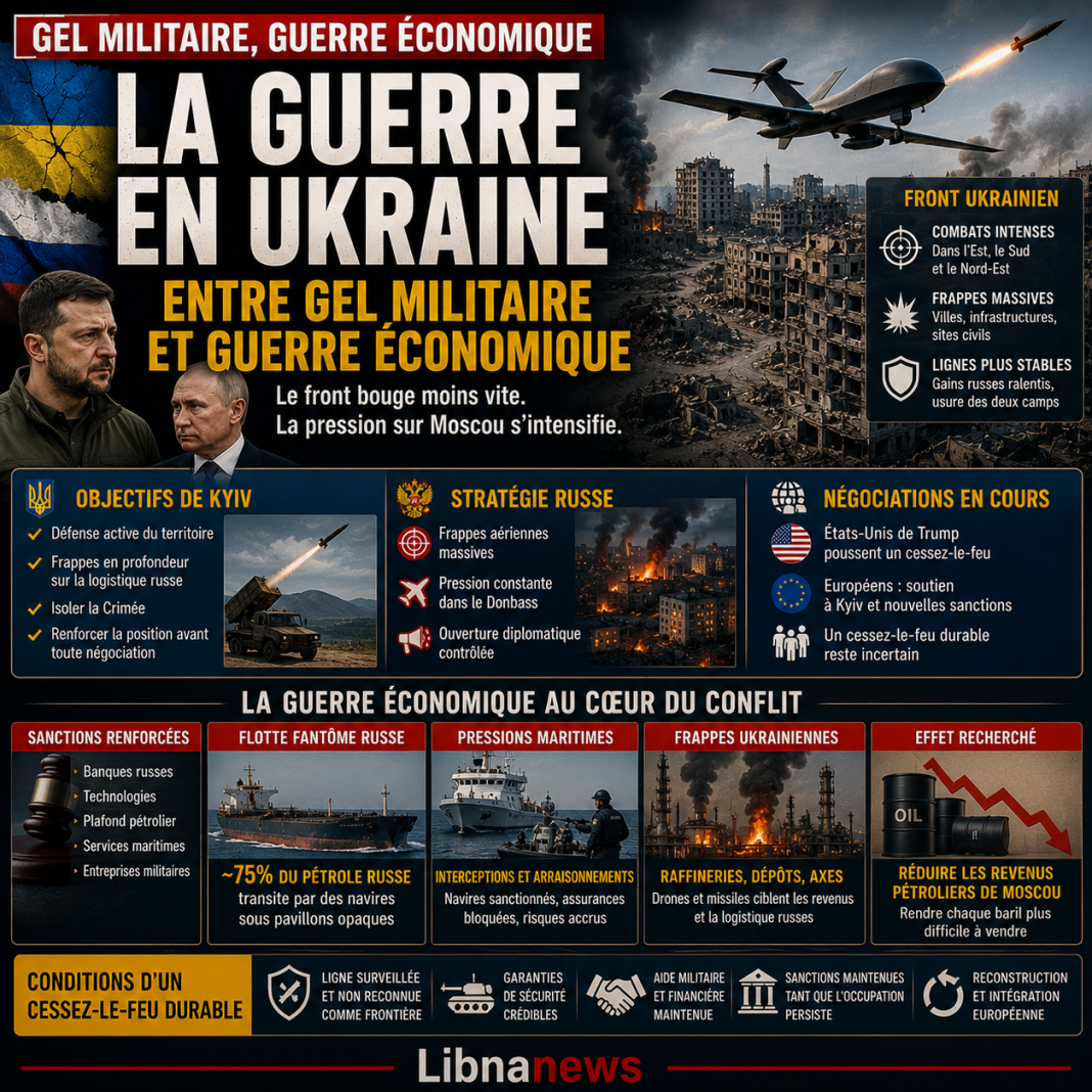 La guerre en Ukraine entre gel militaire et guerre économique