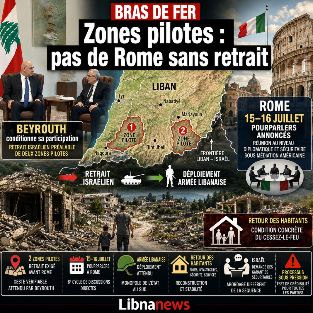 Zones pilotes : Beyrouth met la pression et annonce refuser de négocier sans retrait isréalien