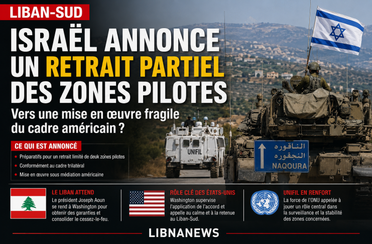 Israël annonce un retrait partiel des zones pilotes au Liban-Sud : vers une mise en œuvre fragile du cadre américain ? Israel announces a partial withdrawal of pilot areas in South Lebanon: towards a fragile implementation of the American framework?