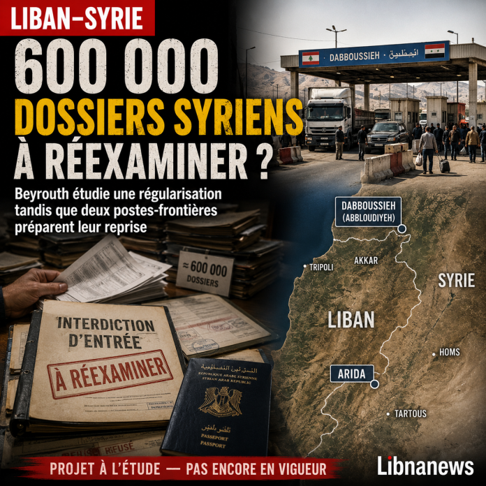 Lebanon: Regularization of 600,000 Syrians under study
