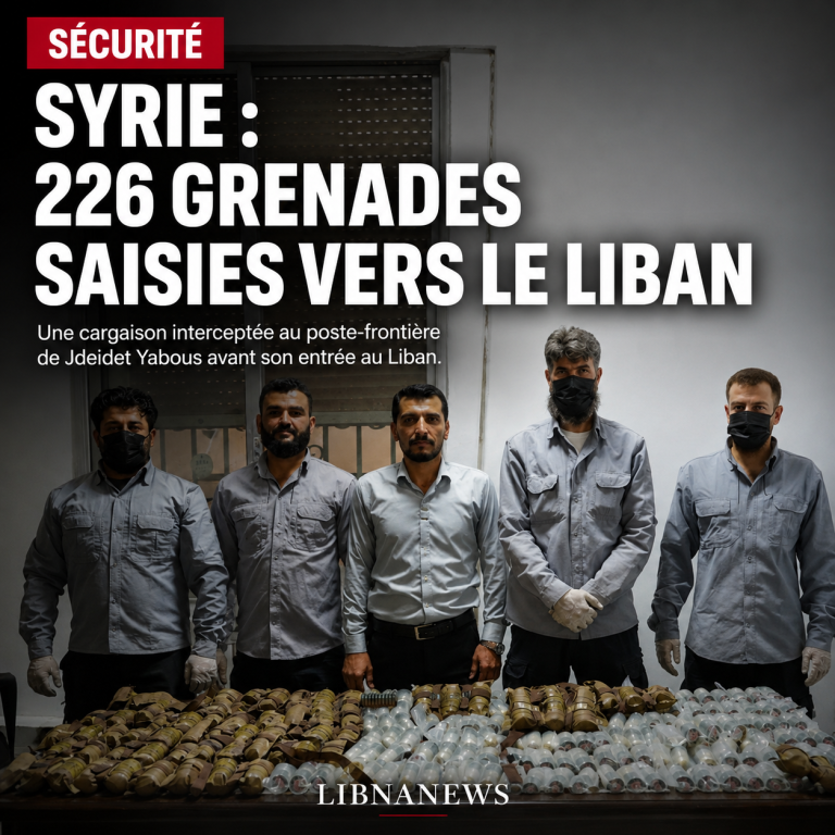 Syria: 226 grenades seized to Lebanon