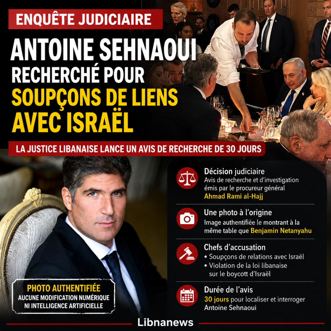 Antoine Sehnaoui wanted for suspicions of ties with Israel