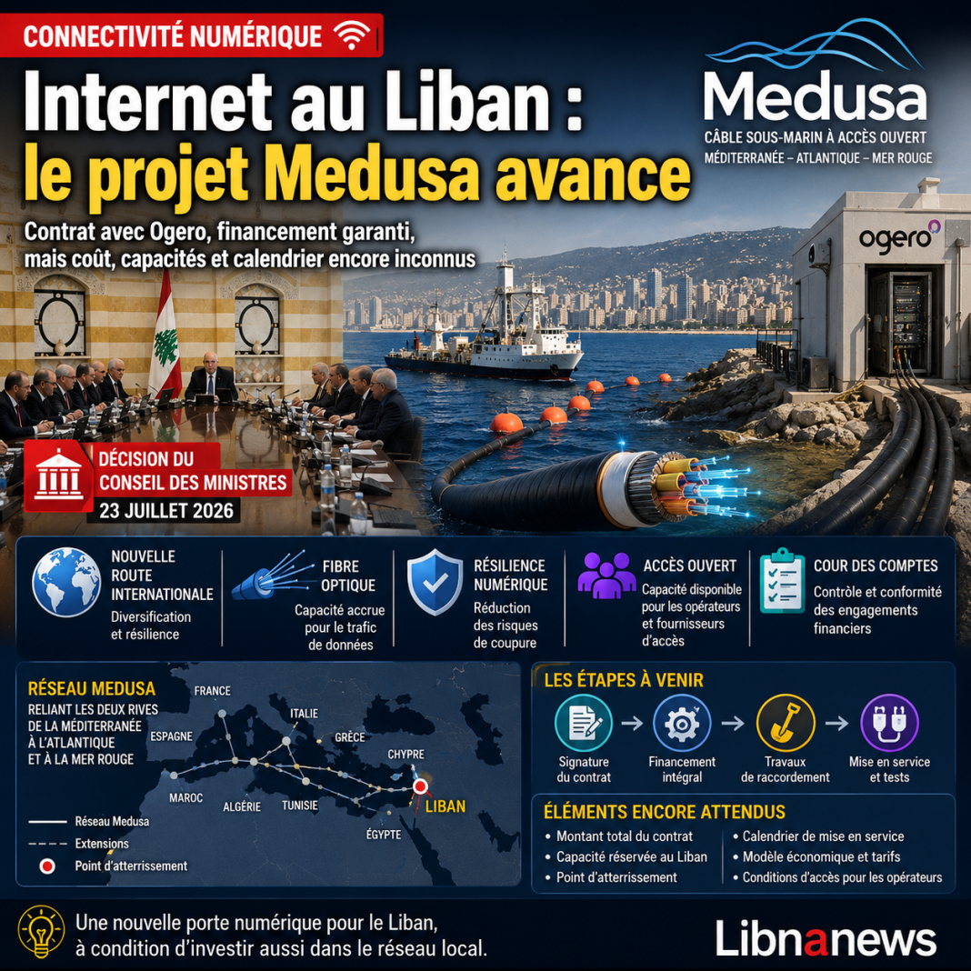 Internet au Liban : le projet Medusa avance