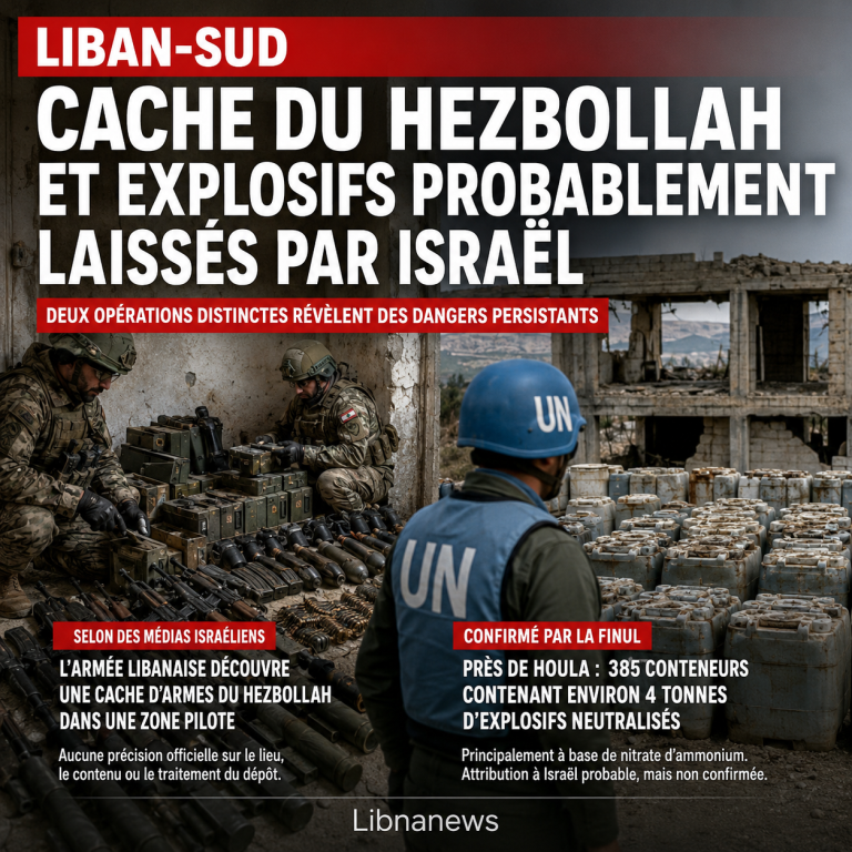 South Lebanon: Hezbollah weapons and Israeli explosives discovered
