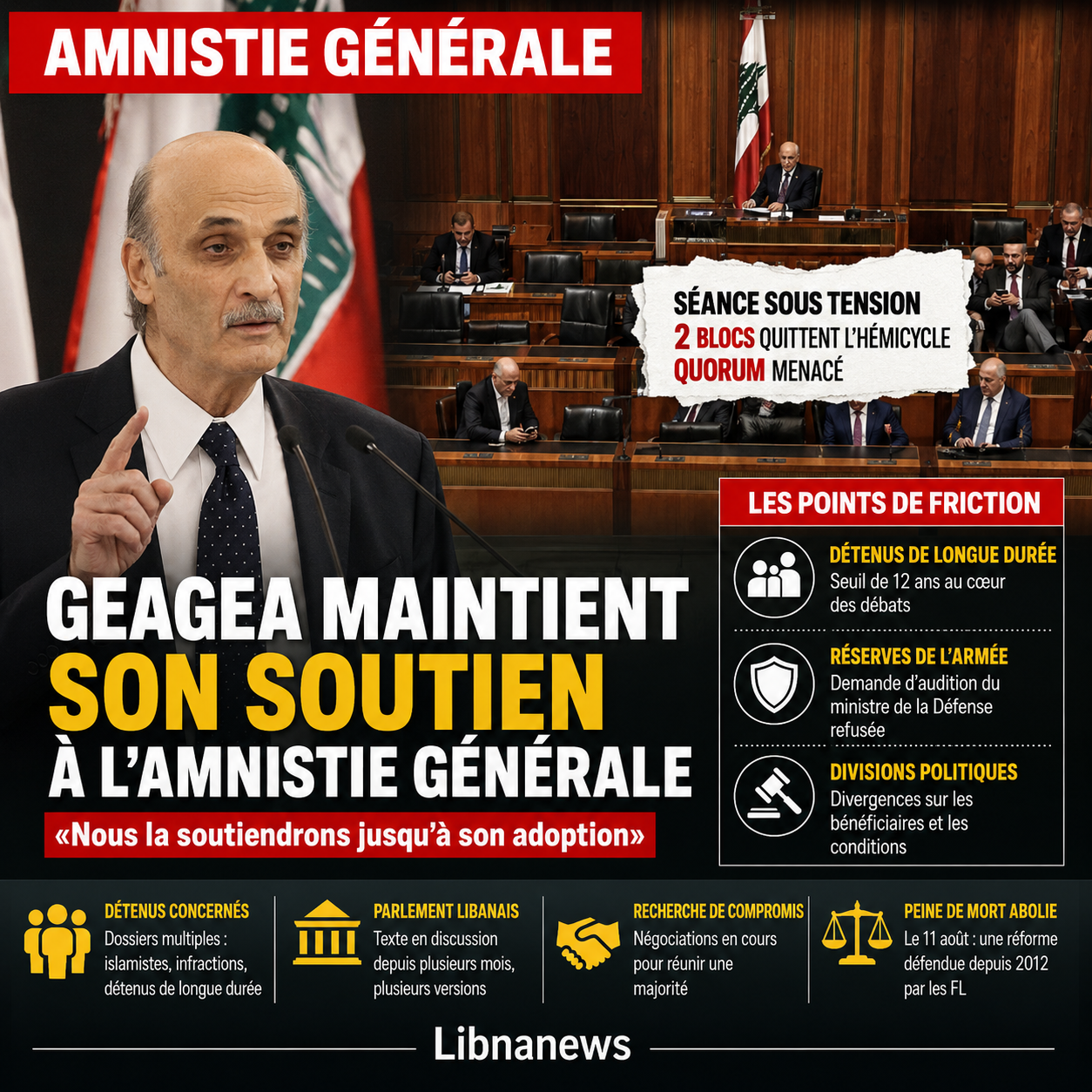 Geagea continues to support the general amnesty