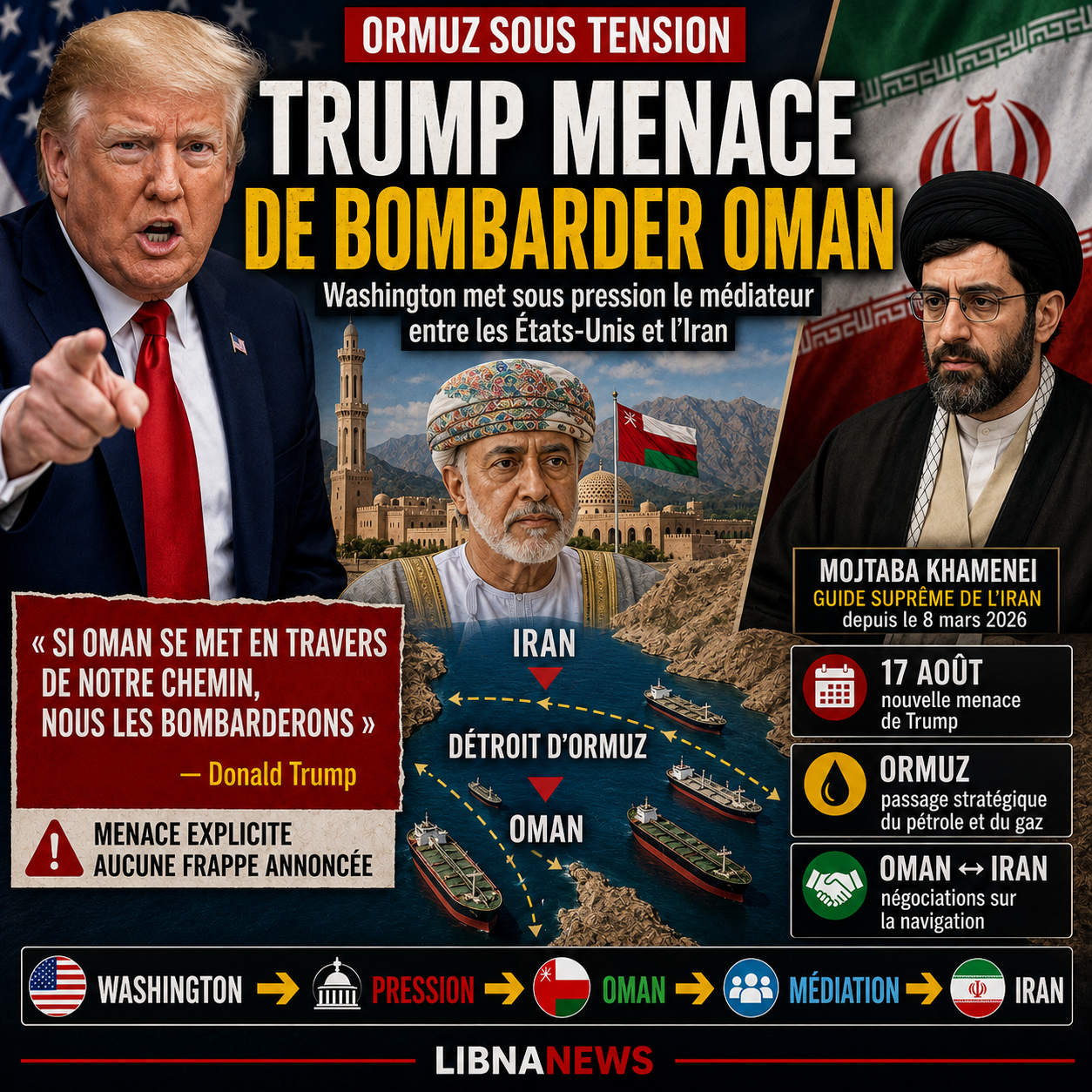 Trump menace à nouveau de bombarder Oman