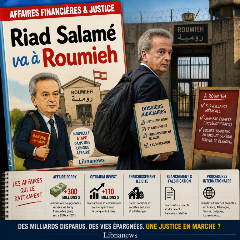 Riad Salamé, transferred to Roumieh, refuses his medicines