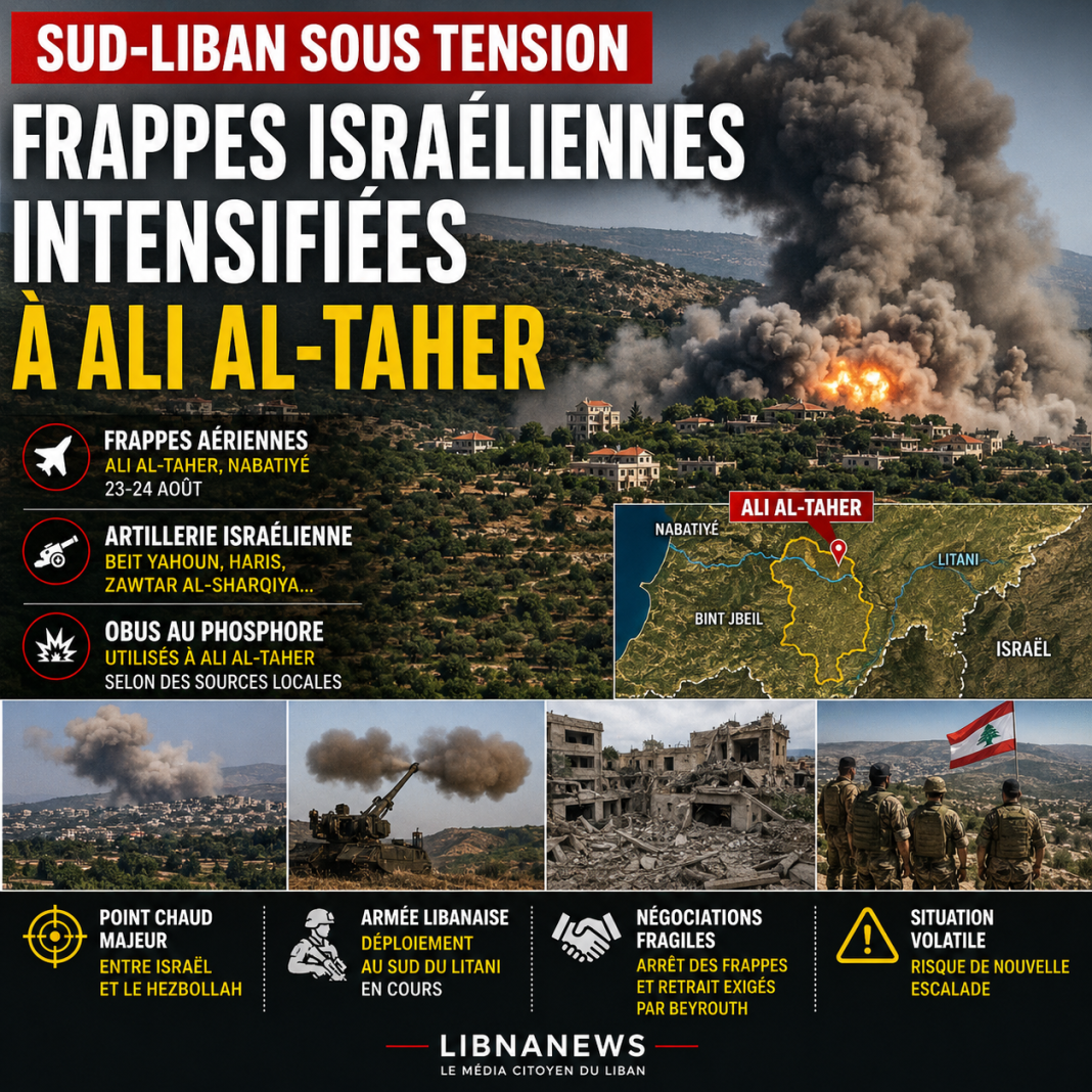 Frappes israéliennes intensifiées à Ali al-Taher