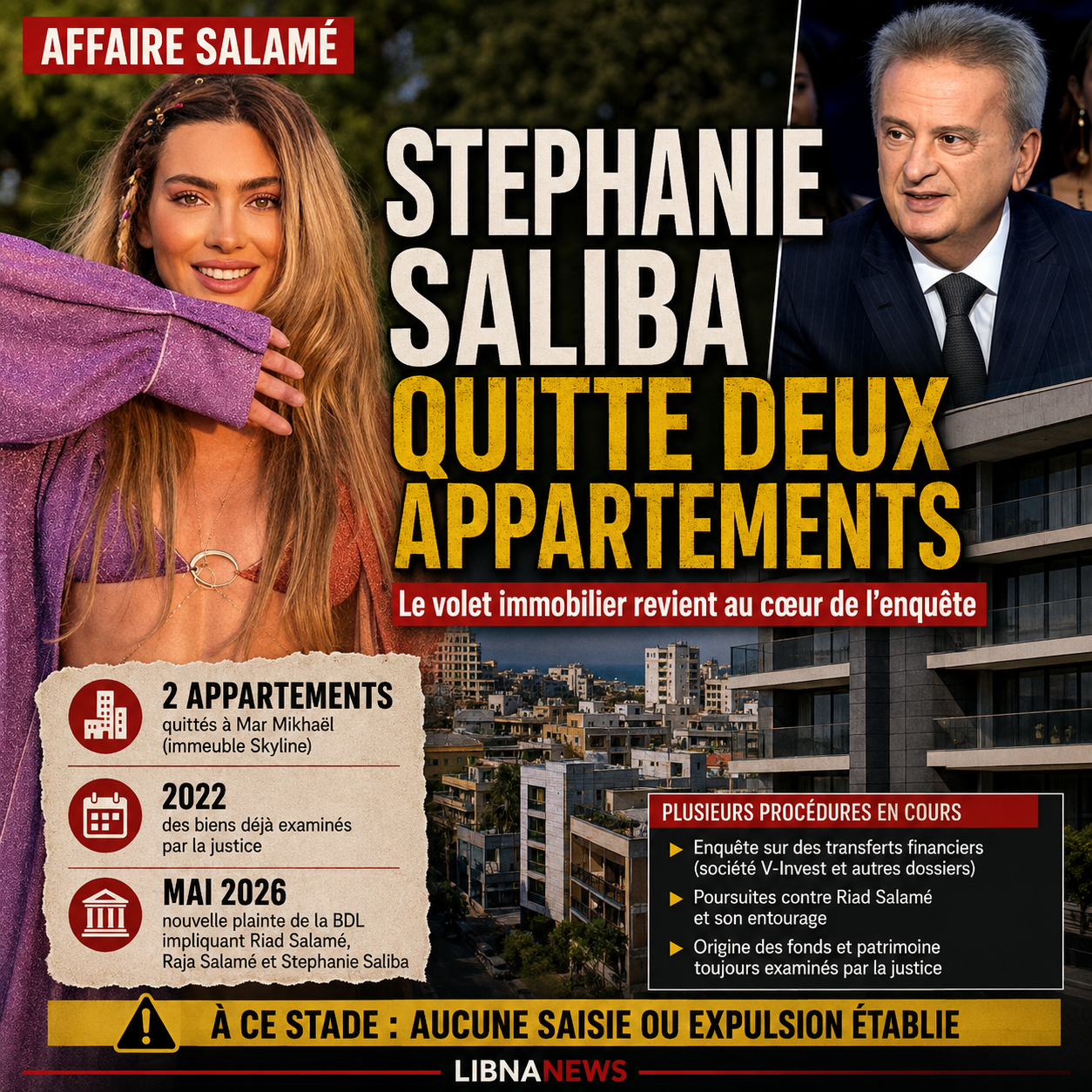 Affaire Salamé : Saliba quitte deux appartements