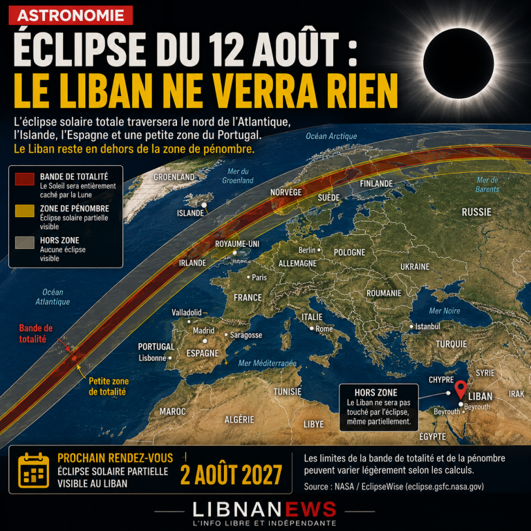 Solar eclipse: Lebanon won't see anything on August 12