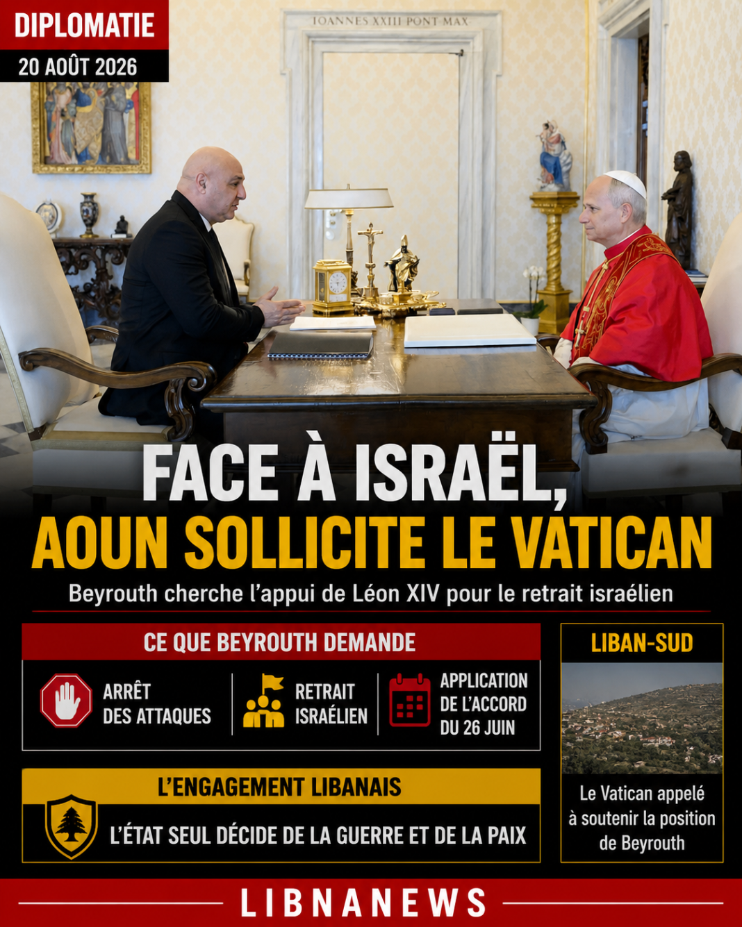 À Rome, Joseph Aoun sollicite l’appui du Vatican