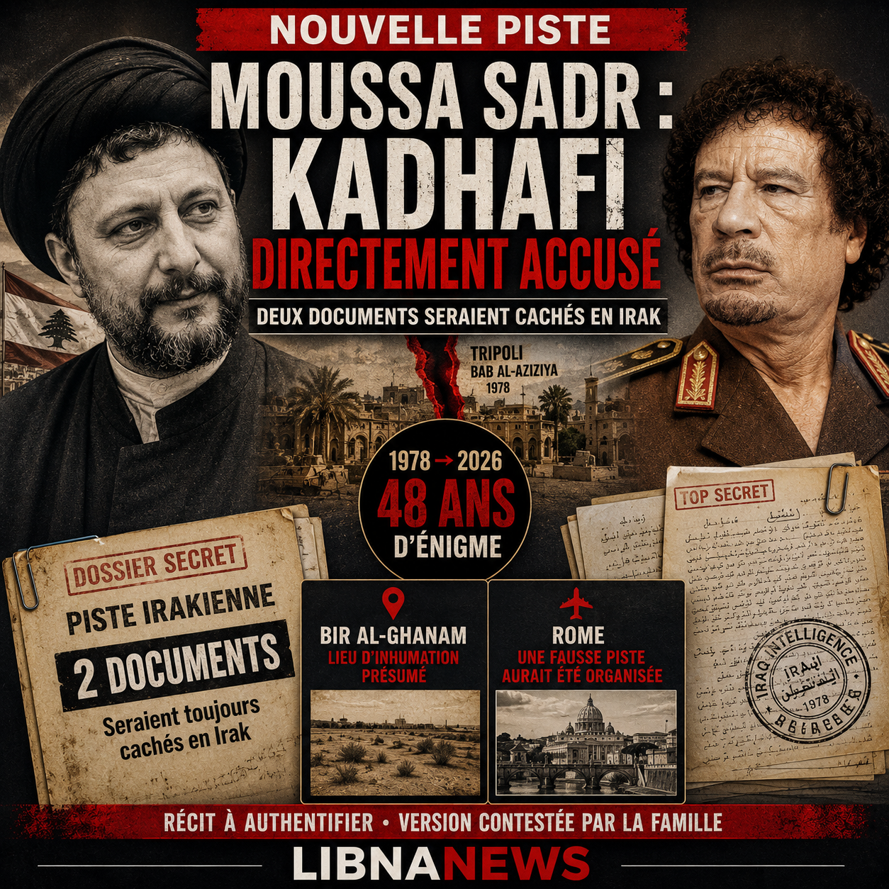 Moussa Sadr : une nouvelle piste accuse Kadhafi