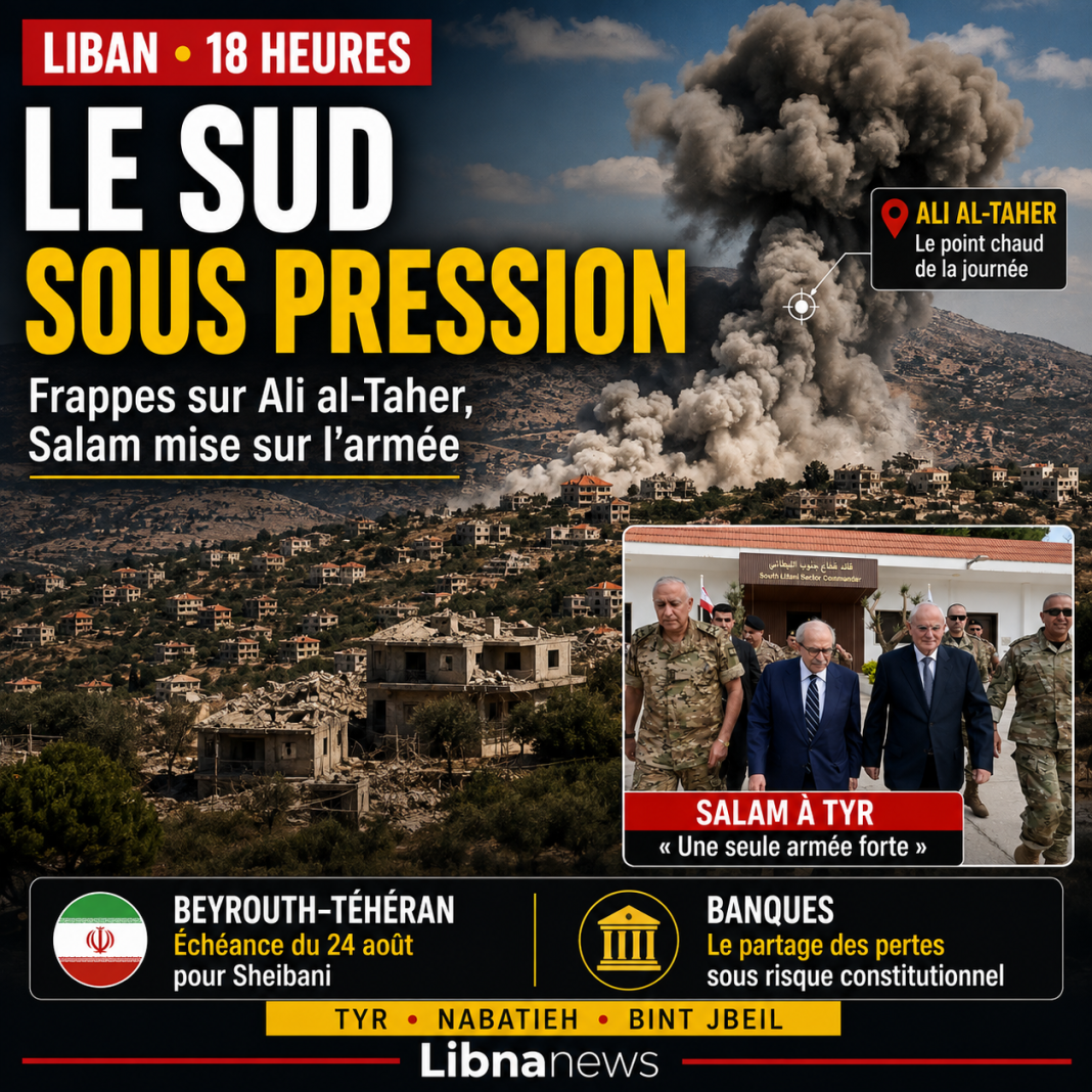 Liban à 18 heures : le Sud sous pression